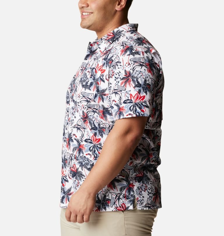 Men's Columbia PFG Trollers Best Short Sleeve Shirts Flower | Plus Size CA-VA61L